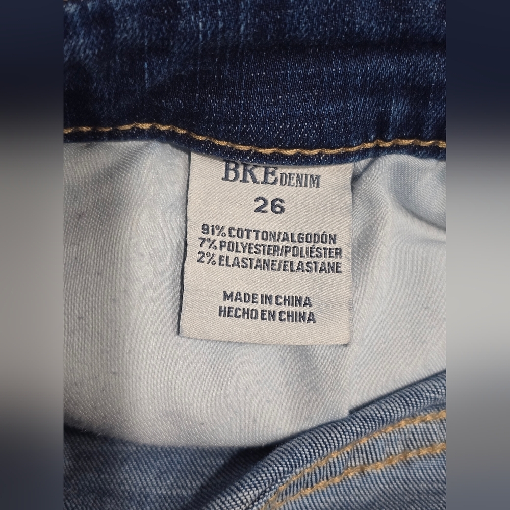 BKE Parker Distressed High Rise Skinny Blue Jeans Size 26 - Picture 11 of 12